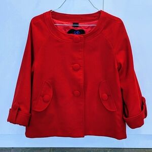 Jack By BB Dakota Red Crop Pea Coat Size M